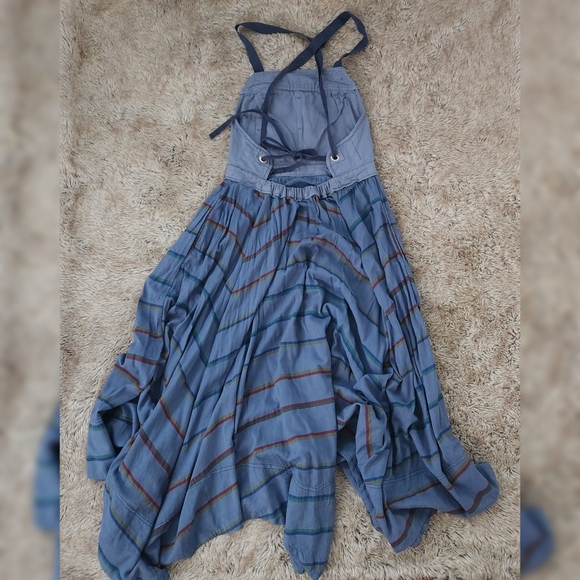 Free People So It Goes Maxi Dress in Oceanview Combo Women's Size Large - Picture 6 of 16